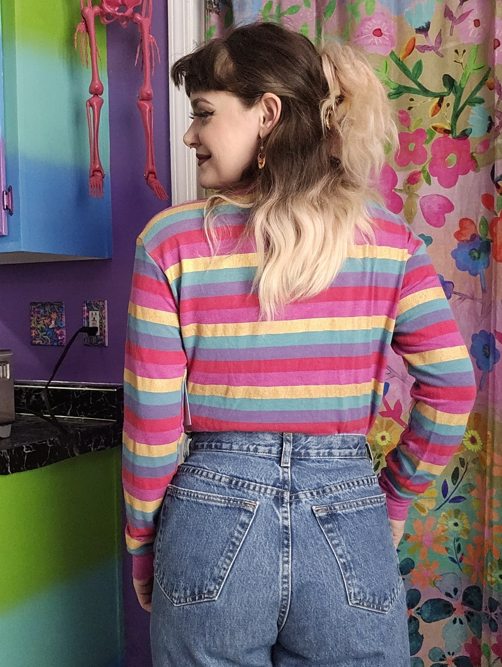 Spiritual Gangster Rainbow Stripe Love More Savasana Pullover - Picture 10 of 10